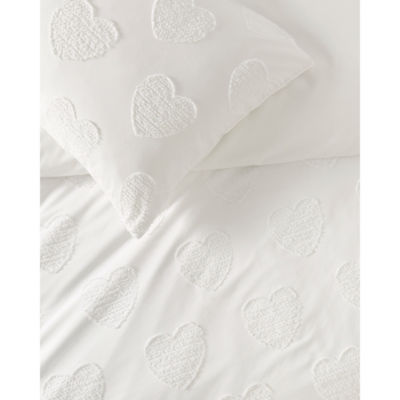 White heart tufted microfiber duvet set single (British brand)