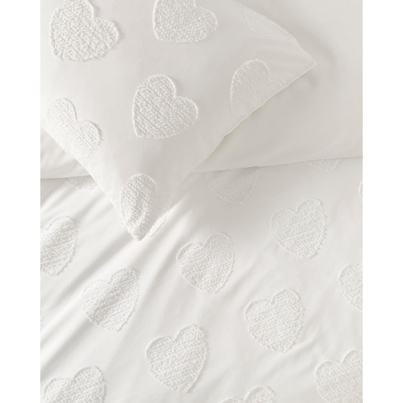 White heart tufted microfiber duvet set king size, UK version
