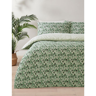 George Home duvet set green ditsy floral print single, UK version