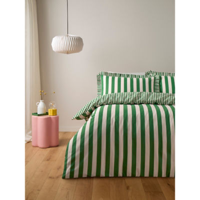 ASDA George Home Box Pleat Striped Duvet Set Double- Buy online at McGrocer