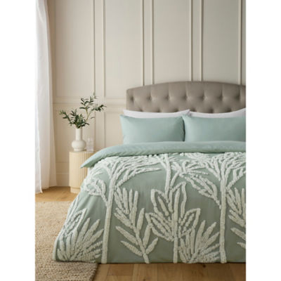 George Home palm tree print tufted duvet set king - British product