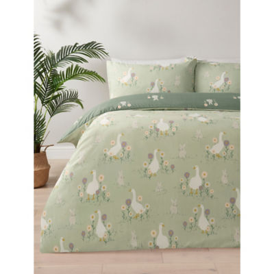 ASDA George Home Goosey Goosey Printed Microfibre Duvet Set Double- Buy online at McGrocer