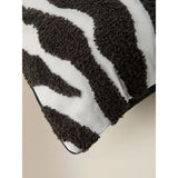 George Home black zebra striped tufted cushion 45x45cm, imported from the UK