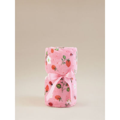 George Home supersoft throw pink floral and ladybird 150x120cm, UK version