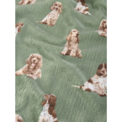 George Home Green Spaniels throw 150x120cm - British product