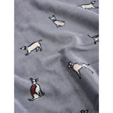 George Home grey sherpa throw blanket with dog design (British brand)