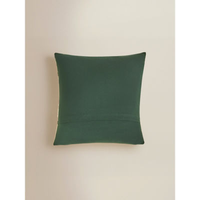 George Home green embroidered daisy cushion 45x45cm - British product