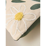 George Home green embroidered daisy cushion 45x45cm - British product