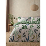 George Home reversible duvet set with green leaves - British product