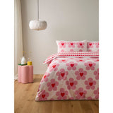 George Home pink floral heart reversible duvet set single, UK version
