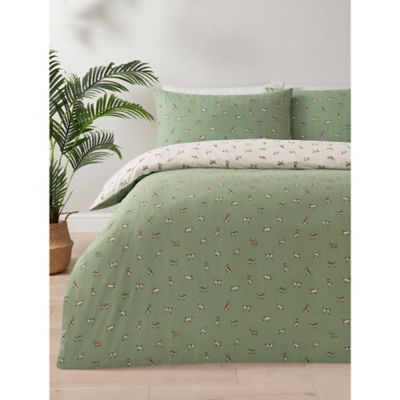 George Home green microfiber dog duvet set King size, imported from the UK