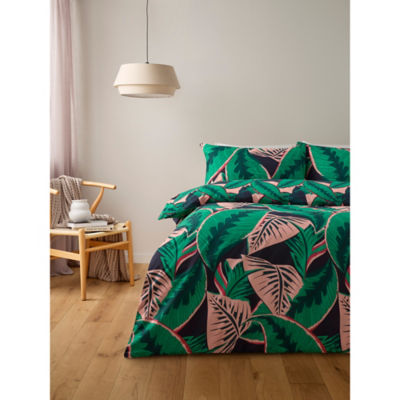George Home reversible duvet set double in Jungle Leaves pattern (British brand)