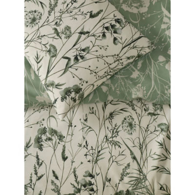 George Home green floral reversible duvet set single, imported from the UK