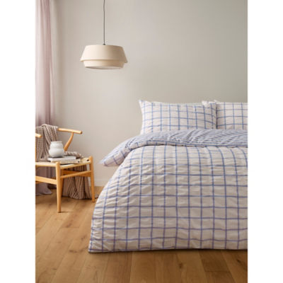 George Home box check seersucker duvet set king - British product