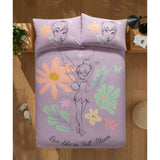 Disney Tinkerbell Bloom lilac single duvet set, imported from the UK