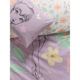 Disney Tinkerbell Bloom lilac single duvet set, imported from the UK
