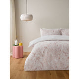 George Home pink marble effect duvet set double (British brand)
