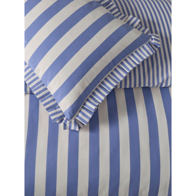 George Home box pleat striped duvet set double - British product