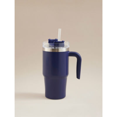 George Home blue metal tumbler with straw 568ml, imported from the UK