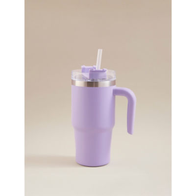 George Home lilac metal tumbler with straw 568ml, UK version