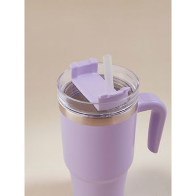 George Home lilac metal tumbler with straw 568ml, UK version