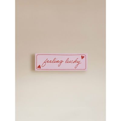 George Home pink MDF sign feeling lucky - British product