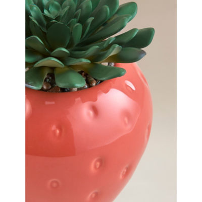 George Home red artificial strawberry succulent 11cm, imported from the UK