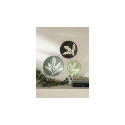 George Home multi-coloured stoneware wall plates set, imported from the UK