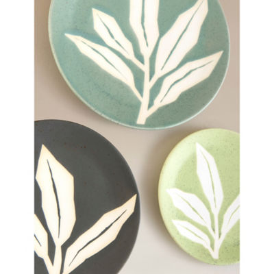 George Home multi-coloured stoneware wall plates set, imported from the UK