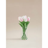 George Home pink artificial tulips in glass vase 13x13x30cm - British product