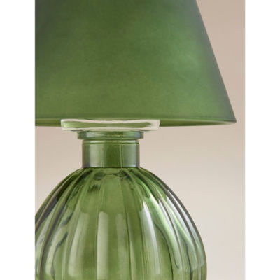 George Home green glass candle holder 12x12x17cm, imported from the UK