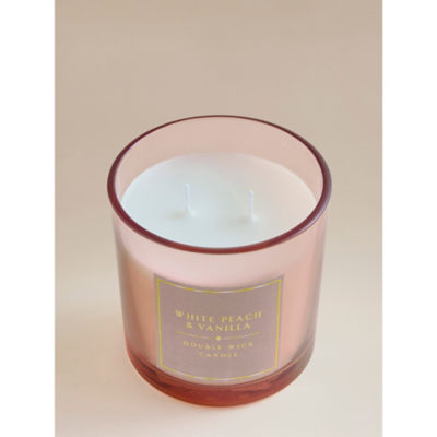 George Home white peach vanilla candle 10cm (British brand)