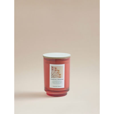George Home large carnival candle pink glass jar 14cm, UK version