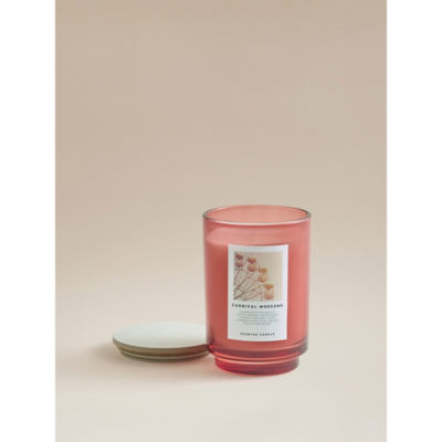George Home large carnival candle pink glass jar 14cm, UK version