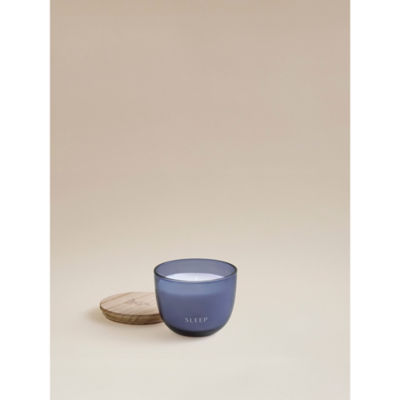 George Home purple wellness sleep candle with wooden lid, UK version