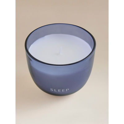 George Home purple wellness sleep candle with wooden lid, UK version