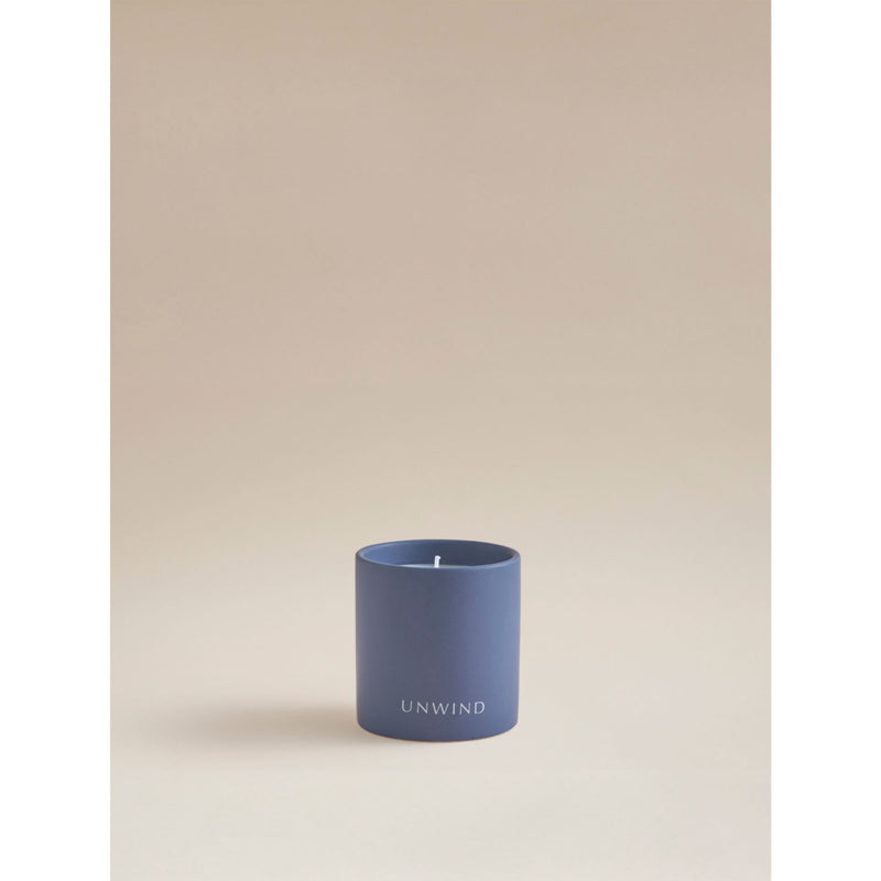 George Home Blue Wellness Unwind ceramic candle (British brand)