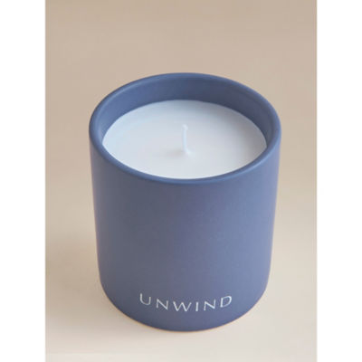 George Home Blue Wellness Unwind ceramic candle (British brand)