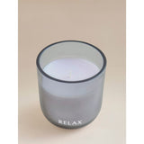 George Home grey wellness relax candle with glass lid, UK version