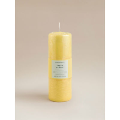George Home fresh lemon pillar candle 20.5 x 6.7 cm, imported from the UK