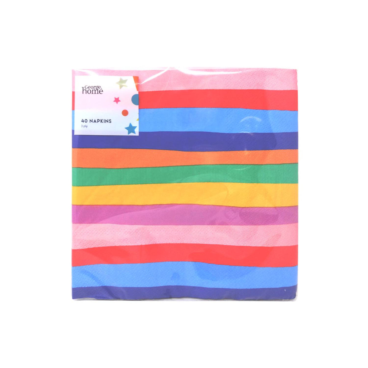 George Home rainbow stripe napkins 40 pack - British product