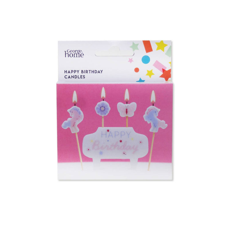 George Home unicorn pick candles 5pk, imported from the UK