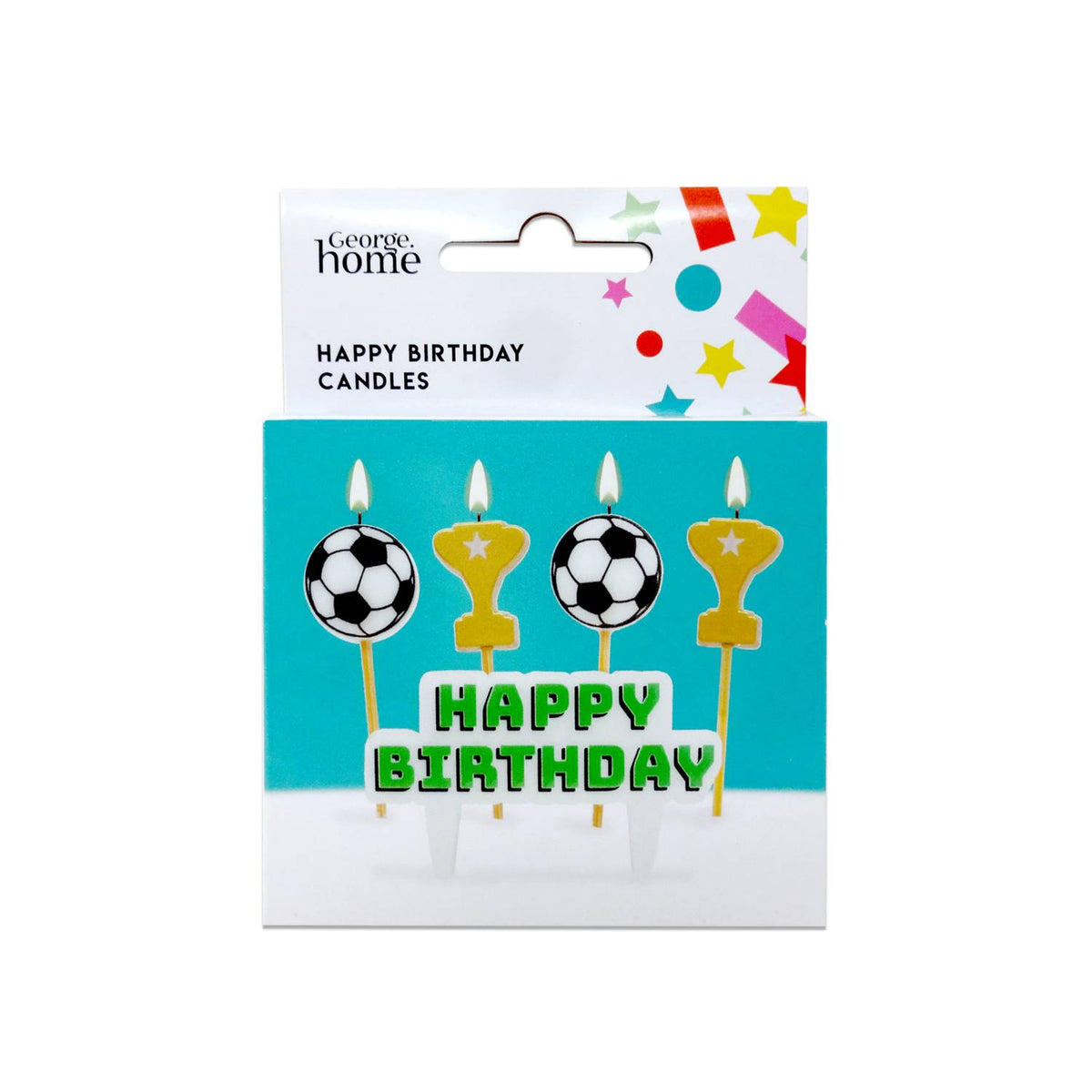 George Home football and trophy candles on picks (British brand)