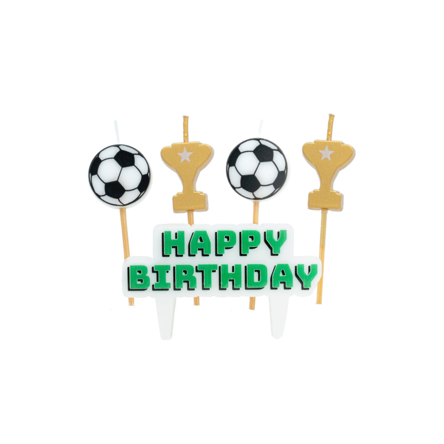 George Home football and trophy candles on picks (British brand)