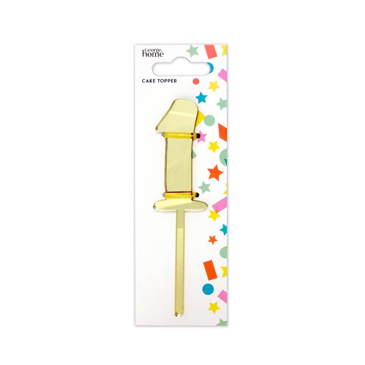 George Home gold foil number 1 cake topper - British product
