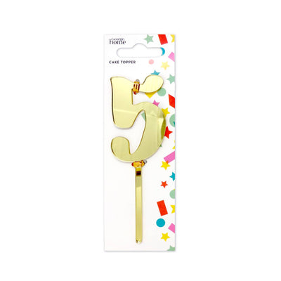 ASDA George Home Number 5 Gold Foil Plastic Cake Topper- Buy online at McGrocer