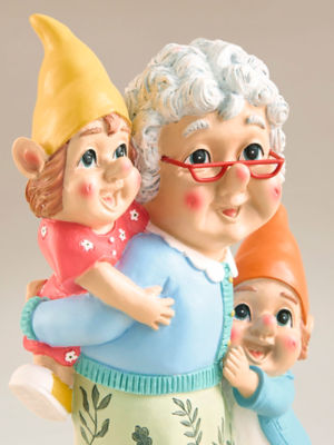 George Home gnome grandma with children, imported from the UK