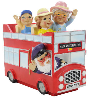 George Home Bus Tour Gnome decorative figure UK version
