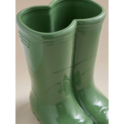 George Home green wellie-shaped planter large - British product