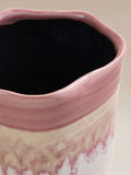 George Home stone glazed pink planter 15.5cm cube - British product